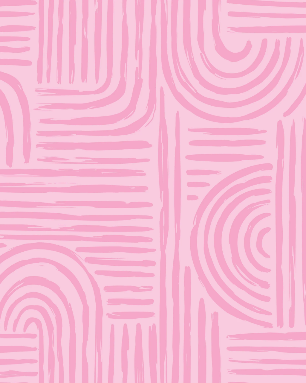 A pink and light pink Verona abstract pattern featuring hand-drawn Funky Paper Co style curved lines, vertical stripes, and geometric blocks.