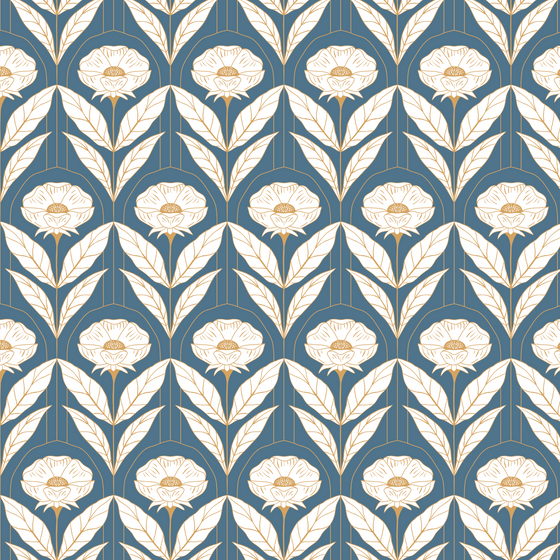 Victorian Floral Blue X Presutti Designs