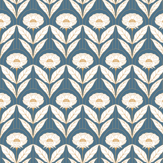 Victorian Floral in Blue