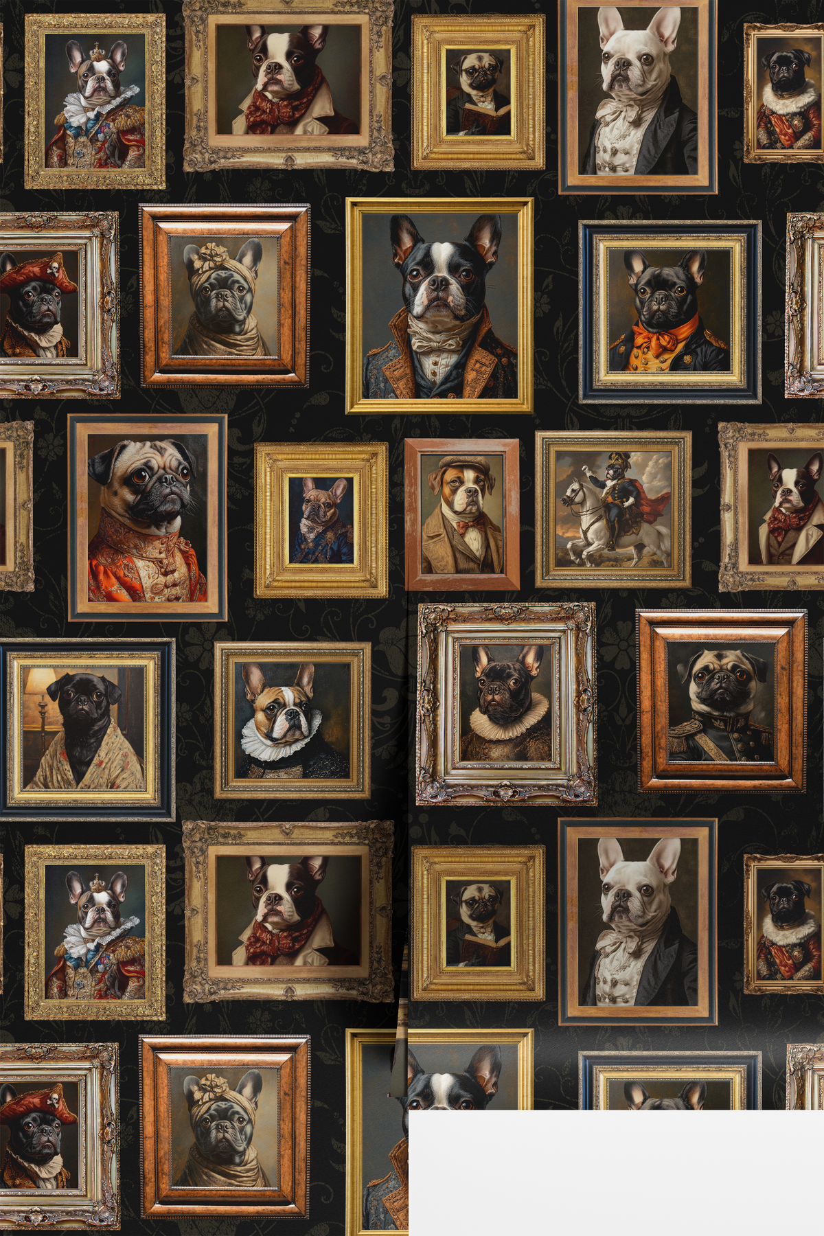 Vintage Dogs - Frenchies Black