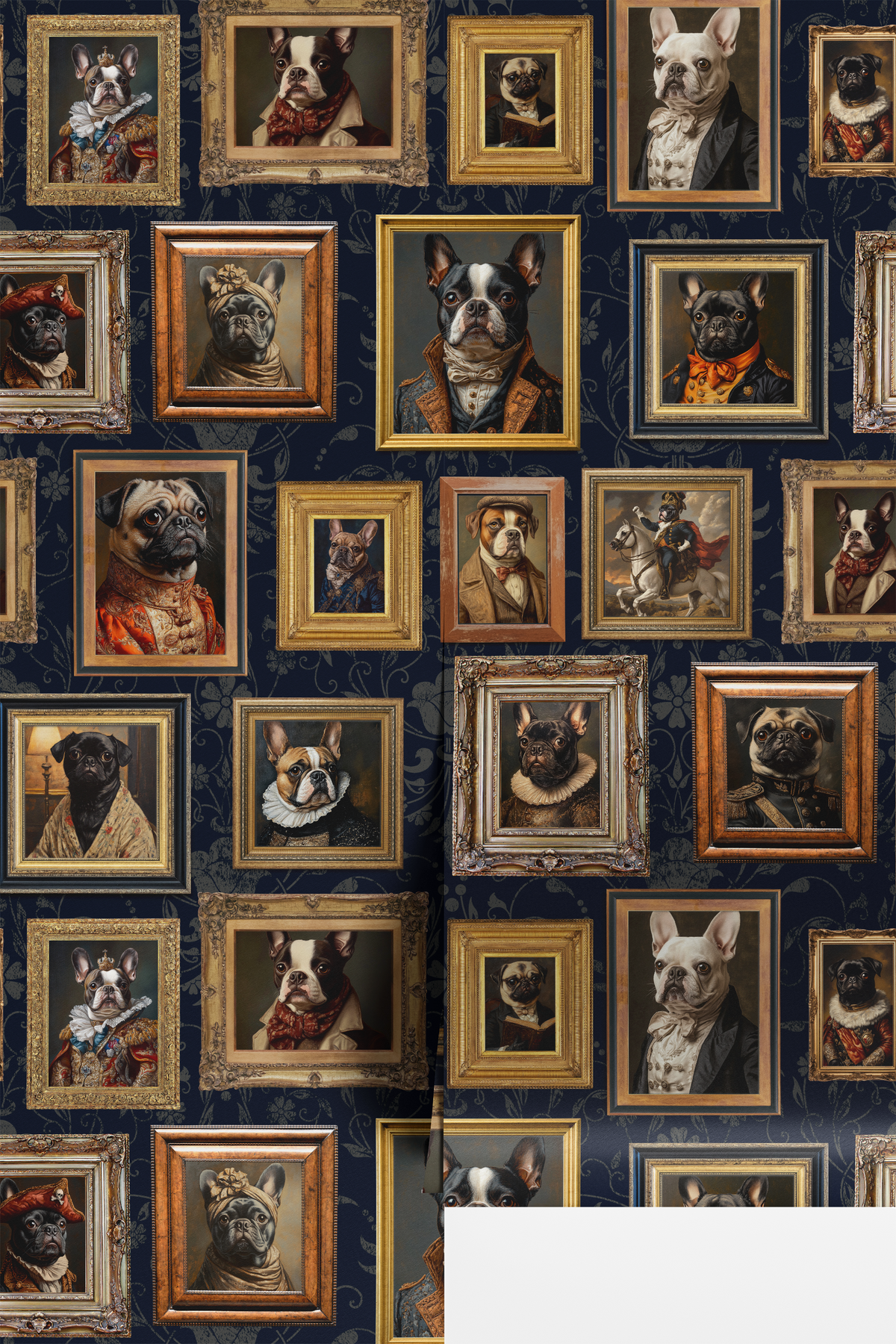 Vintage Dogs - Frenchies Blue