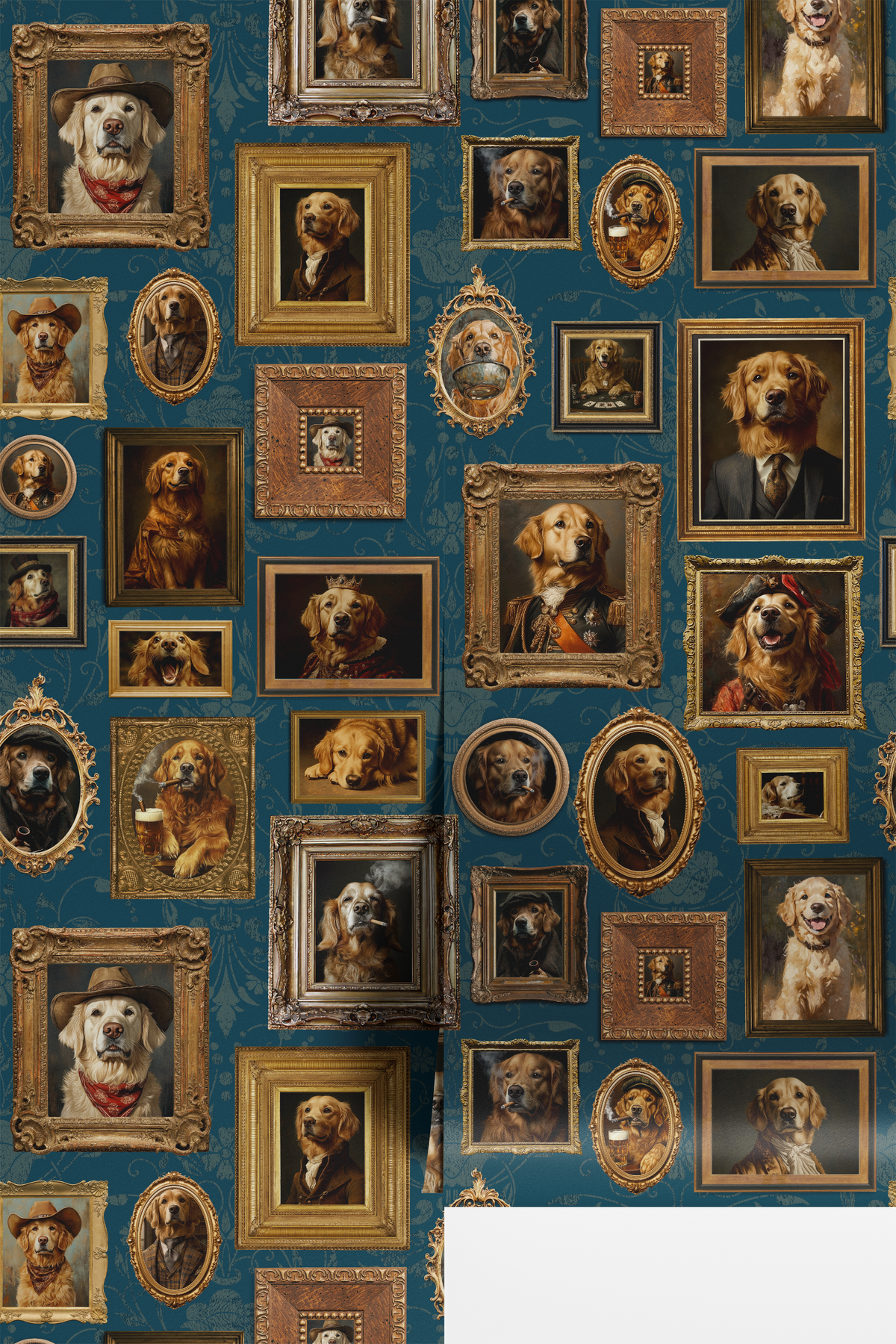 Vintage Dogs - Golden Blue