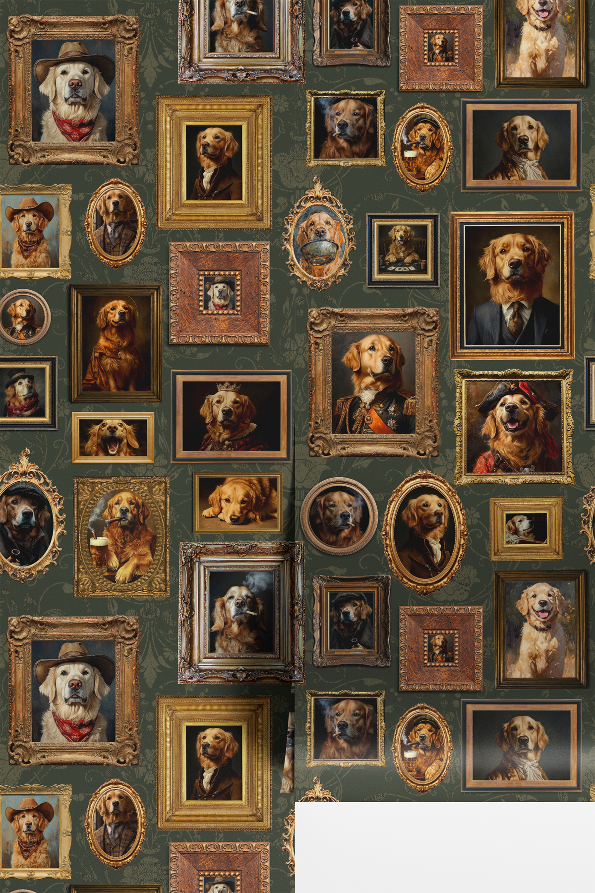 Vintage Dogs - Golden Green