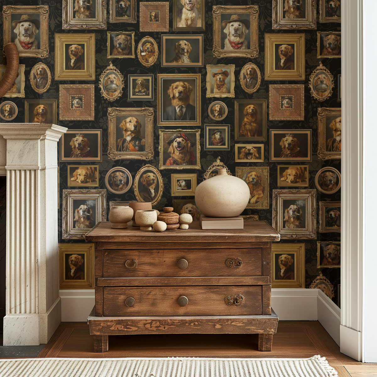 Vintage Dogs - Golden Black
