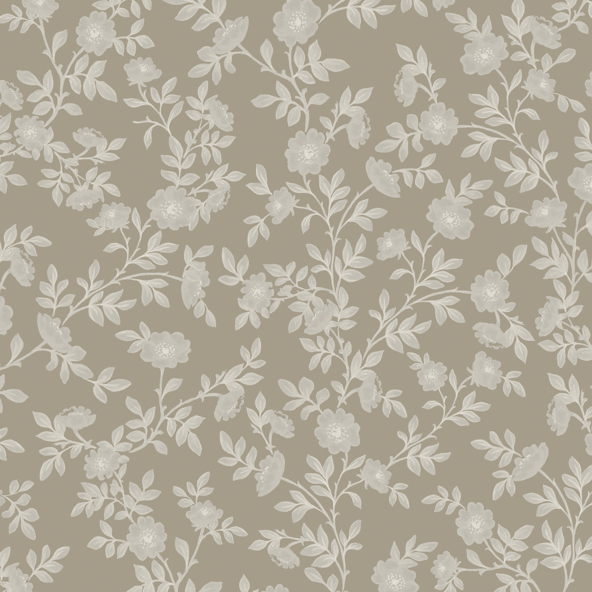 Vintage Rose Vines - Beige