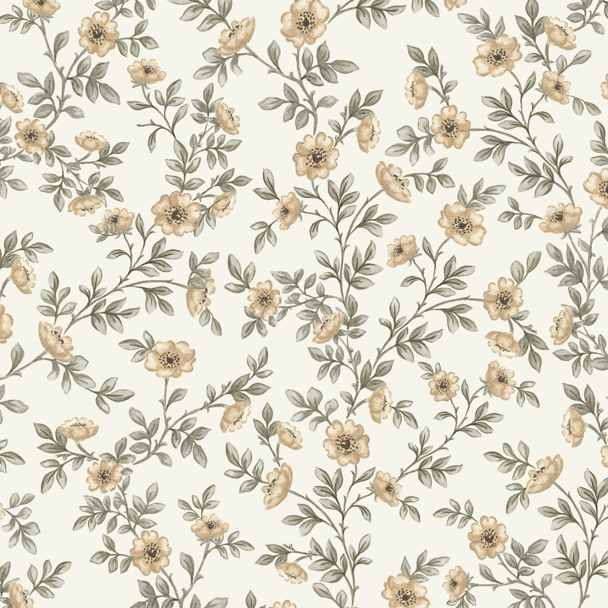 Vintage Rose Vines - Off White