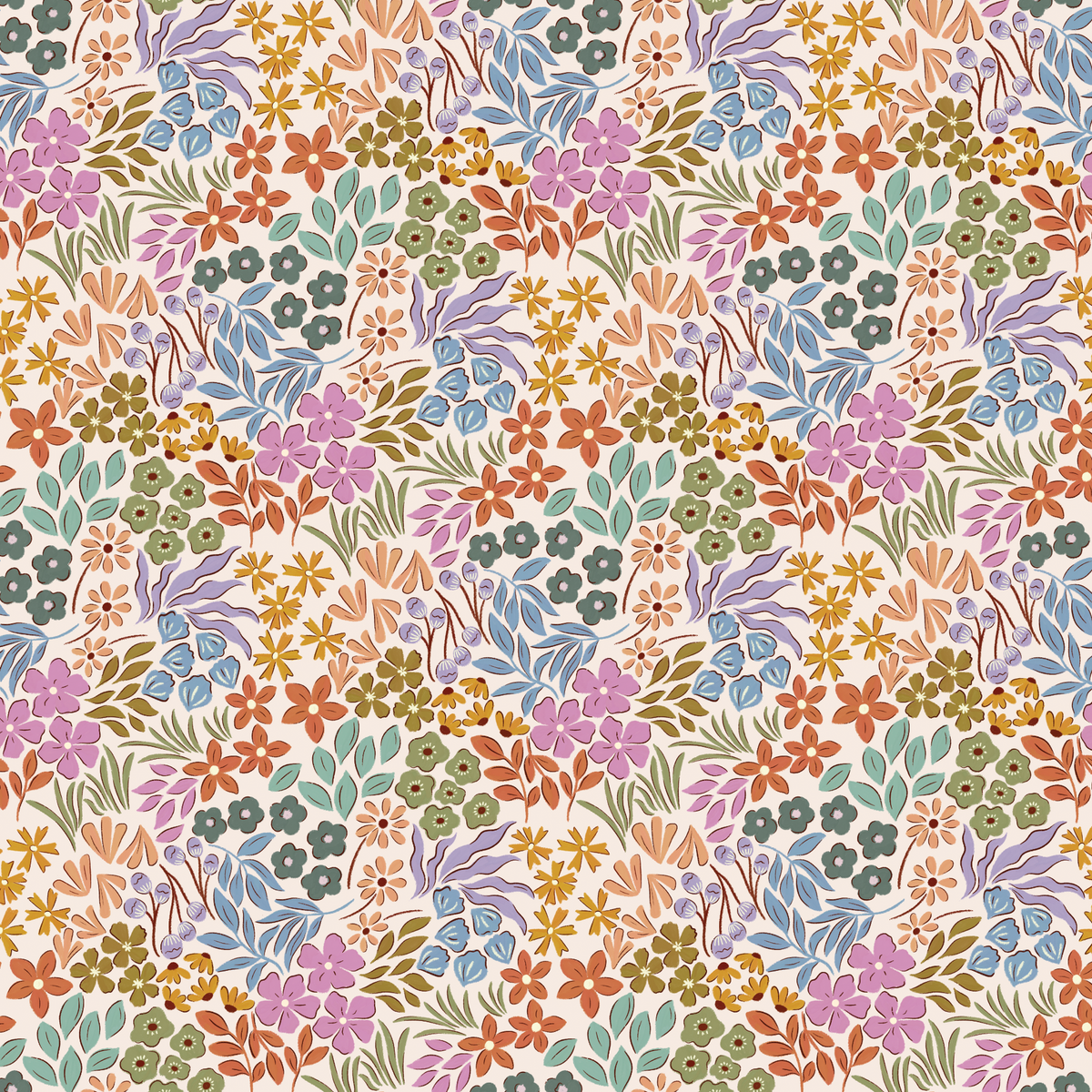 Warm Ditsy Floral - Cream