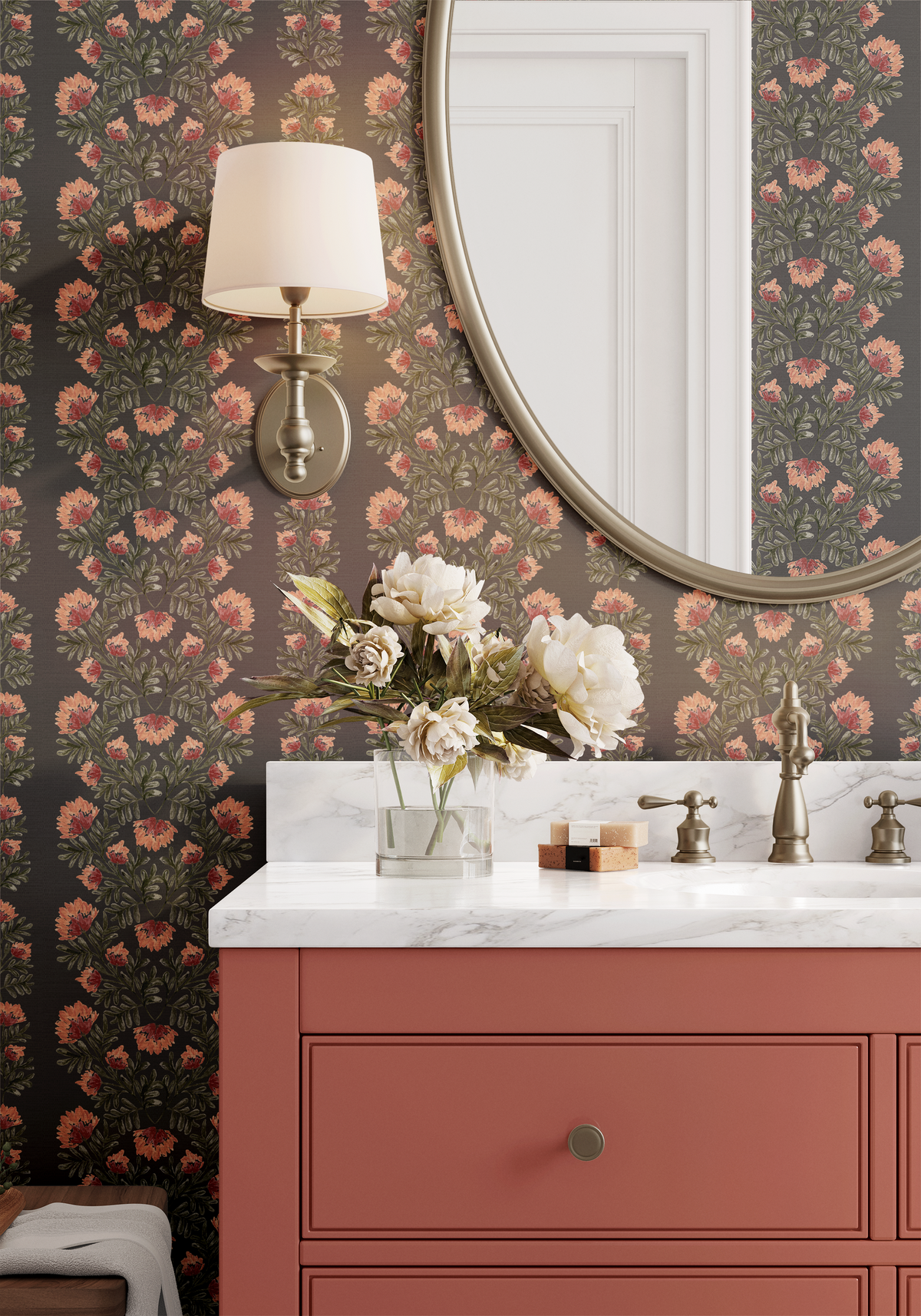 Willow Floral Stripes - Black