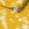 Phnom Penh Wallpaper in Mustard by Jenna Hang